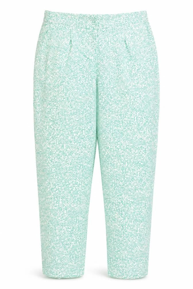COS Womens Green Geometric Viscose Carrot Trousers Size 10 Regular Zip