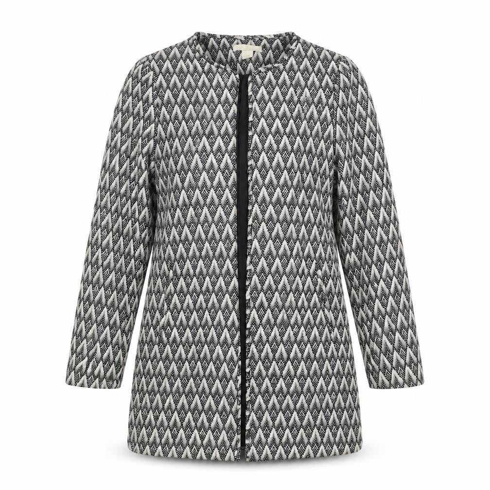 H&M Womens Black Geometric Jacket Blazer Size 8