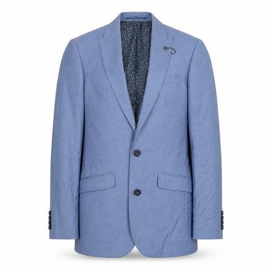 Front view of Cedarwood State men’s blue polyester jacket suit jacket, size 36, regular