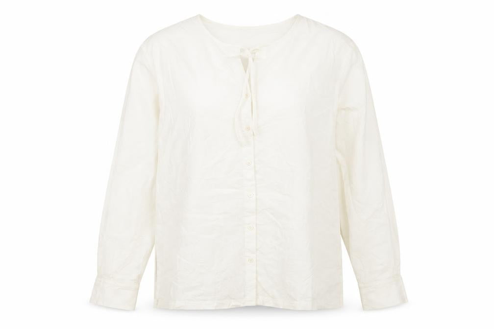 Marks & Spencer Womens White Modal Basic Button-Up Size 16 Round Neck