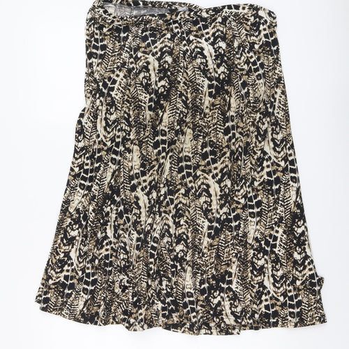 Alexara Womens Brown Geometric Viscose Flare Skirt Size 12