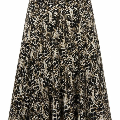 Alexara Womens Brown Geometric Viscose Flare Skirt Size 12