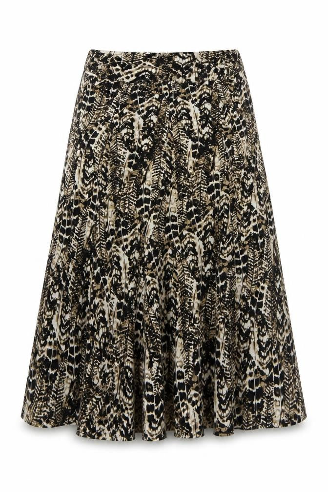 Alexara Womens Brown Geometric Viscose Flare Skirt Size 12