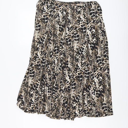 Alexara Womens Brown Geometric Viscose Flare Skirt Size 12