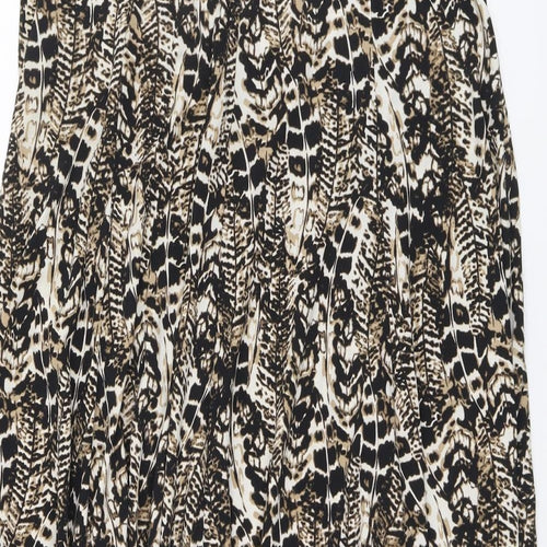 Alexara Womens Brown Geometric Viscose Flare Skirt Size 12