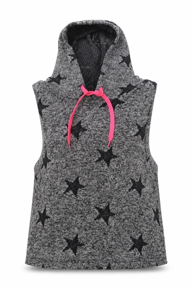 Koton Womens Grey Round Neck Geometric Cotton Pullover Jumper Size S - Stars