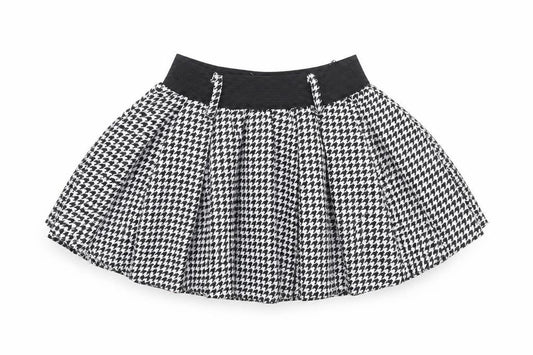 Preworn Girls Black Geometric Polyester Flare Skirt Size S Regular Pull On