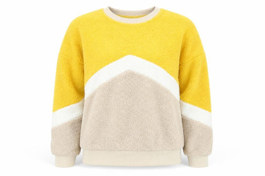 Front view of New Look women’s beige round neck polyester jumper, size UK 8