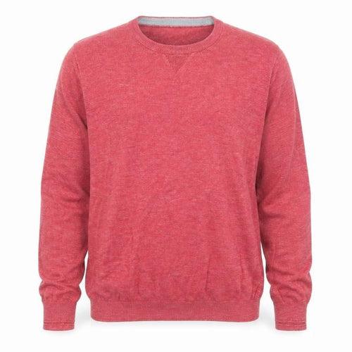 North coast Mens Red Round Neck Cotton Pullover Jumper Size L Long Sleeve