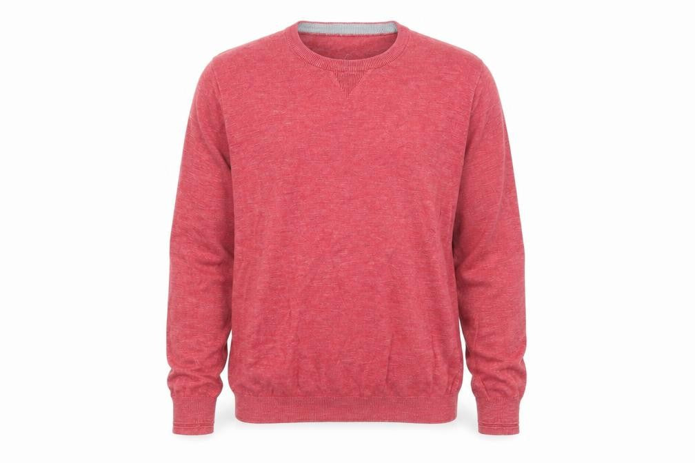 North coast Mens Red Round Neck Cotton Pullover Jumper Size L Long Sleeve