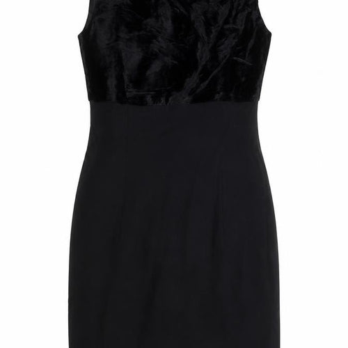 Susan Woolf Womens Black Polyester Pencil Dress Size 10 Scoop Neck Zip