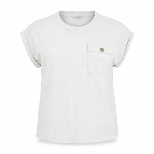 Front view of George women’s grey polyester basic t-shirt, size UK 12, scoop neck
