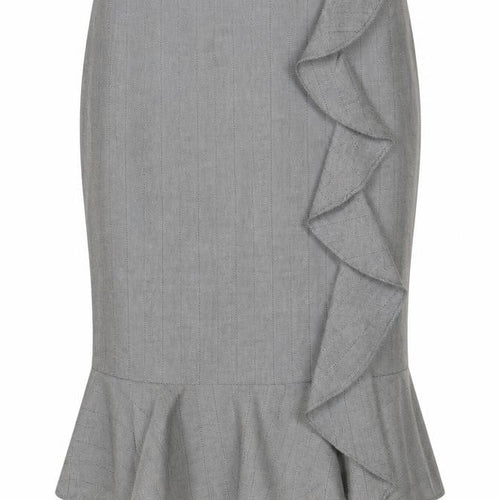 Marks and Spencer Womens Grey Plaid Polyester Trumpet Skirt Size 10 Zip