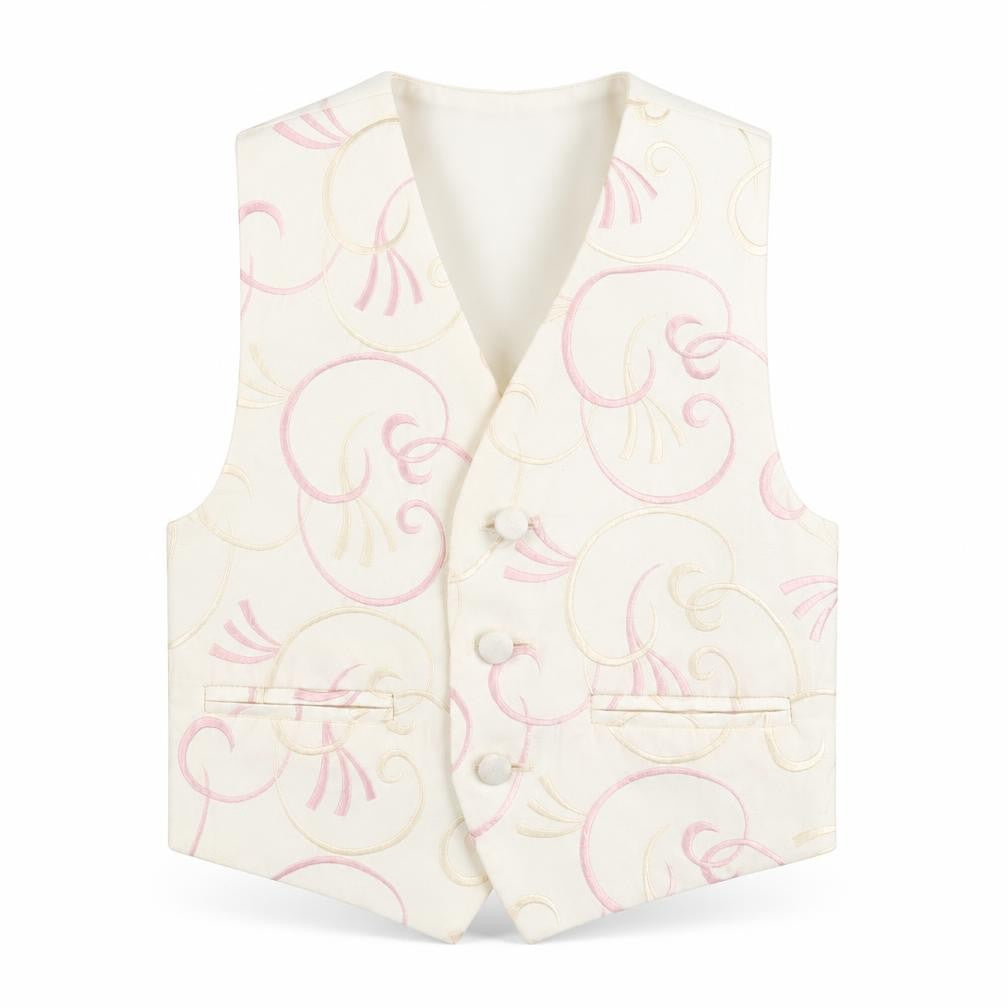Pronuptia Boys Ivory Geometric Jacket Waistcoat Size 2-3 Years Button - Textured