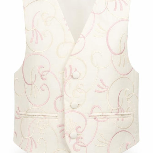 Pronuptia Boys Ivory Geometric Jacket Waistcoat Size 3-4 Years Button - Textured