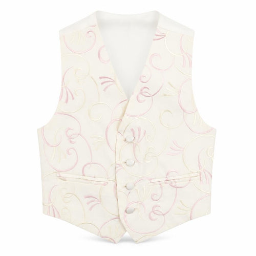 Pronuptia Boys Ivory Geometric Jacket Waistcoat Size 5-6 Years Button
