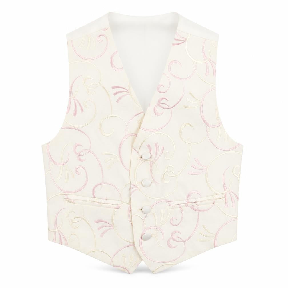 Pronuptia Boys Ivory Geometric Jacket Waistcoat Size 5-6 Years Button
