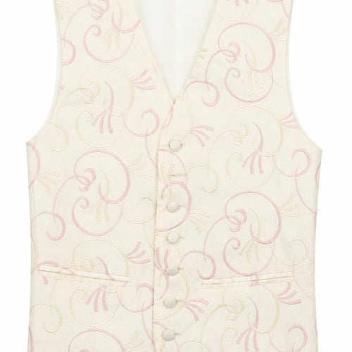 Pronuptia Boys Ivory Geometric Jacket Waistcoat Size 9-10 Years Button