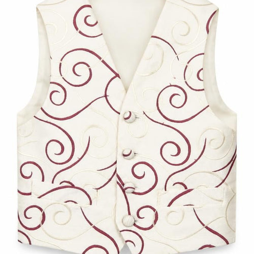 HEIRLOOM Boys Ivory Geometric Jacket Waistcoat Size 3-4 Years Button - Textured