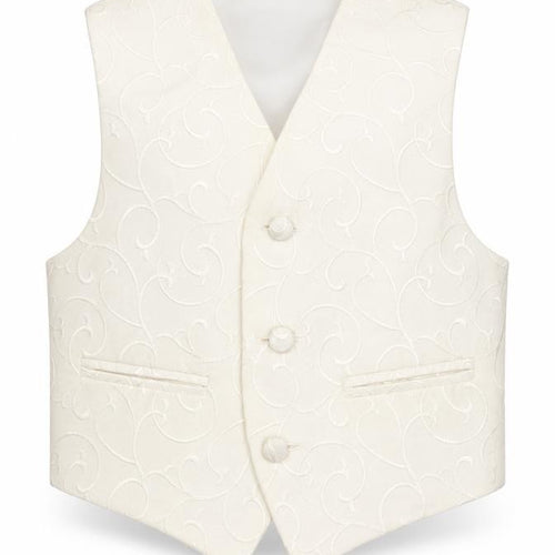 Pronuptia Boys Ivory Geometric Jacket Waistcoat Size 2 Years Button - Textured