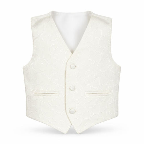 Pronuptia Boys Ivory Geometric Jacket Waistcoat Size 5-6 Years Button