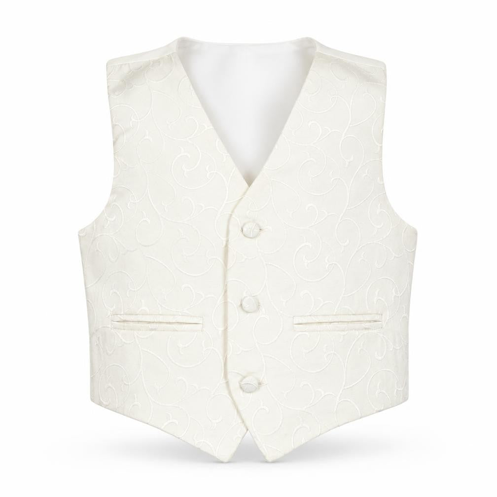 Pronuptia Boys Ivory Geometric Jacket Waistcoat Size 5-6 Years Button