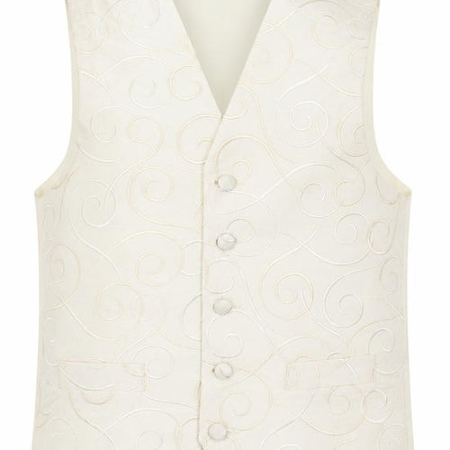 HEIRLOOM Boys Ivory Geometric Jacket Waistcoat Size 11-12 Years Button