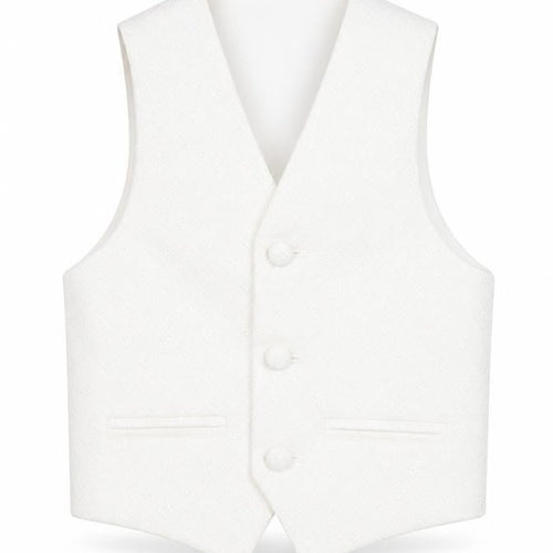 Berlington Bertie Boys White Geometric Jacket Waistcoat Size 2-3 Years Button