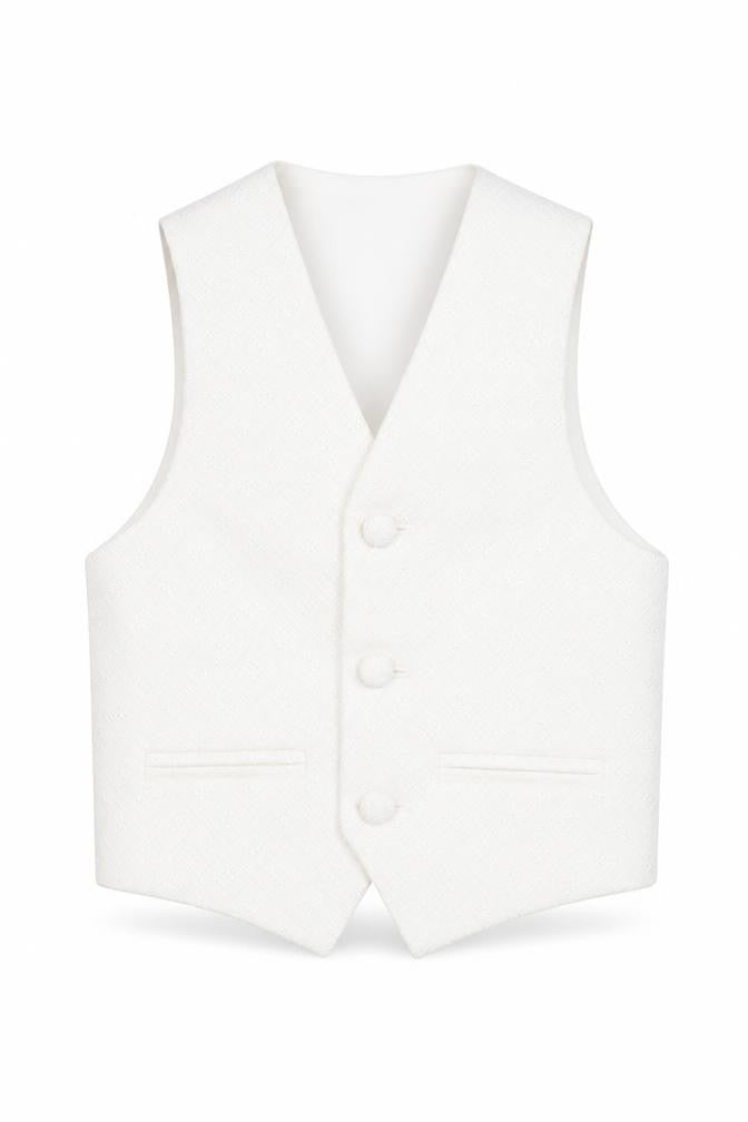 Berlington Bertie Boys White Geometric Jacket Waistcoat Size 2-3 Years Button