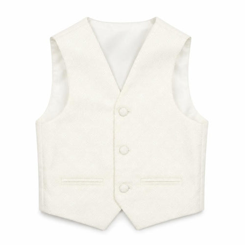 Berlington Bertie Boys White Geometric Jacket Waistcoat Size 3-4 Years Button