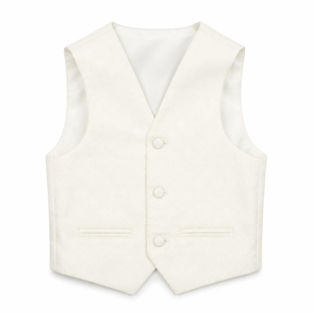 Berlington Bertie Boys White Geometric Jacket Waistcoat Size 3-4 Years Button