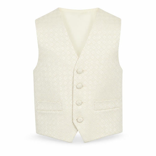 HEIRLOOM Boys Ivory Geometric Jacket Waistcoat Size 5-6 Years Button