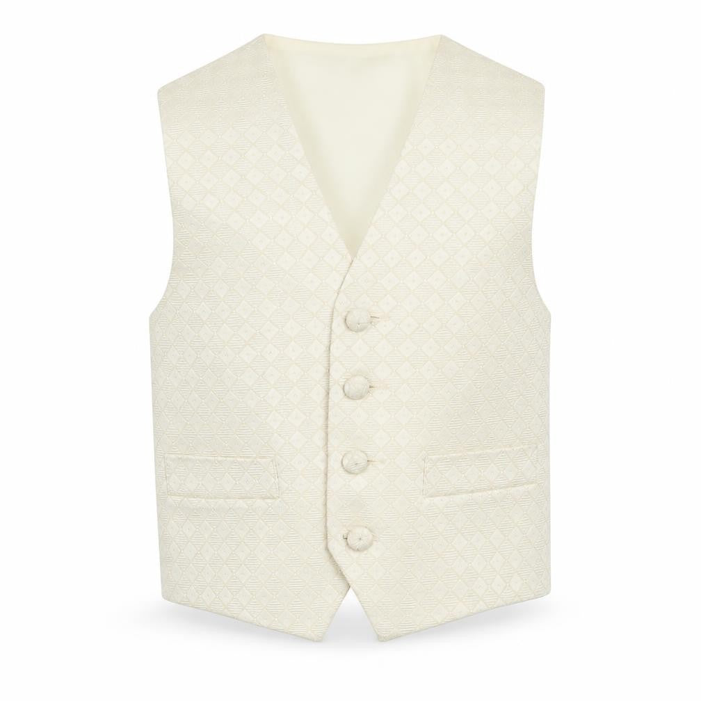 HEIRLOOM Boys Ivory Geometric Jacket Waistcoat Size 5-6 Years Button