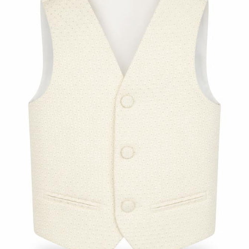 Pronuptia Boys Ivory Geometric Jacket Waistcoat Size 2 Years Button - Textured