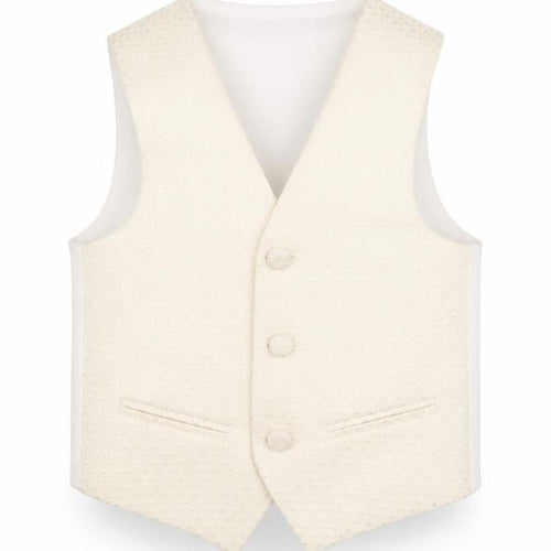 Pronuptia Boys Ivory Geometric Jacket Waistcoat Size 2-3 Years Button