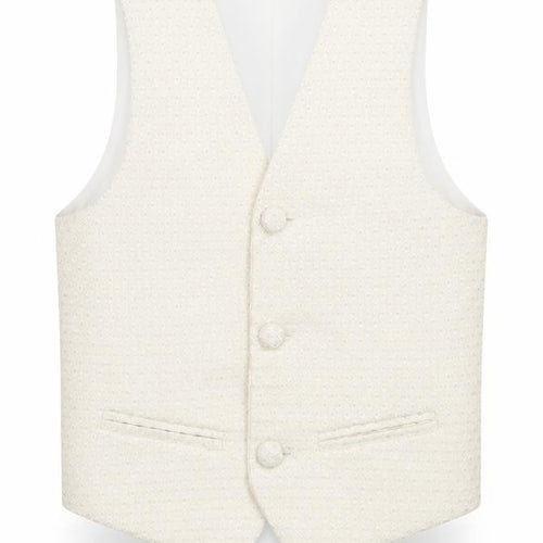 Pronuptia Boys Ivory Geometric Jacket Waistcoat Size 3-4 Years Button