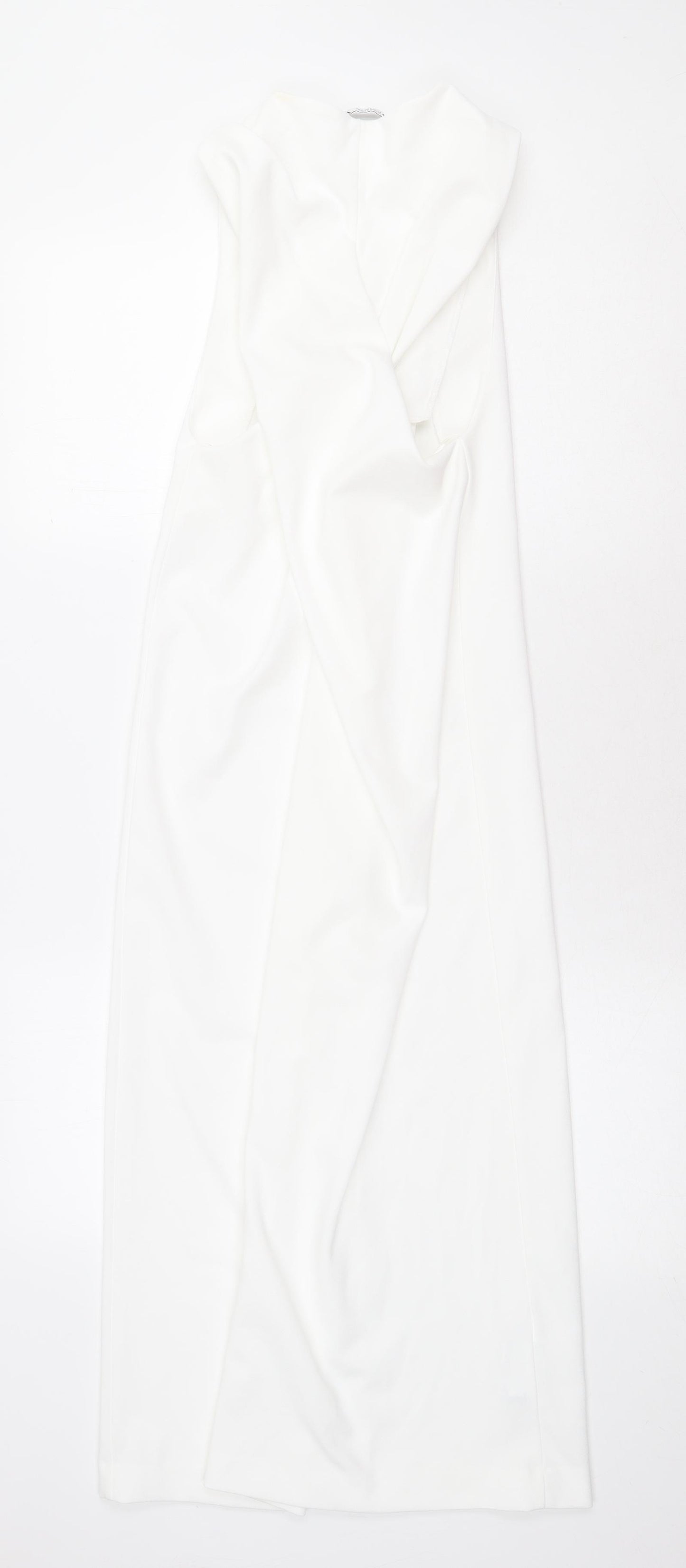 Zara Womens White Polyester Sheath Size S Round Neck Pullover