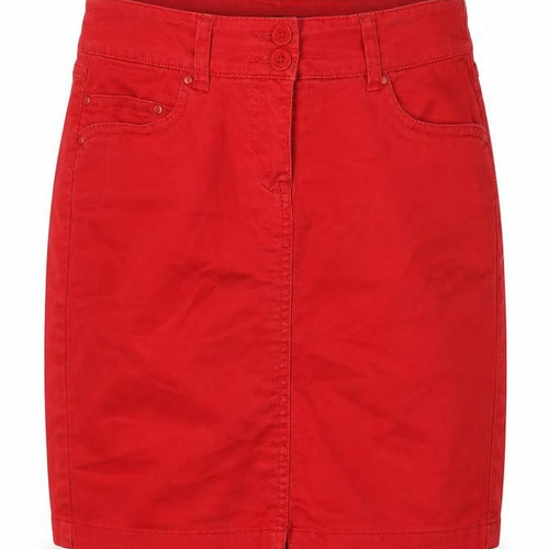 Colin's Womens Red Cotton Straight & Pencil Skirt Size 6 Zip