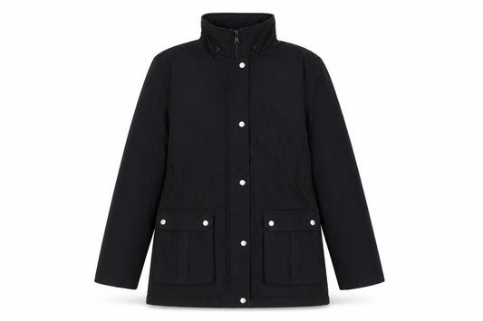 Front view of Roman women’s black jacket, size M, zip