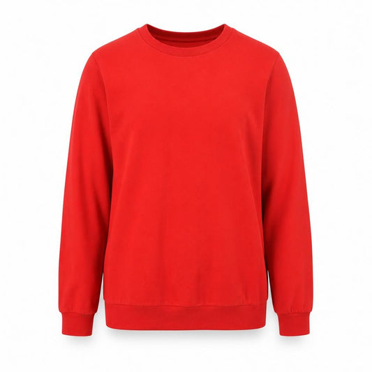 Front view of ASOS women’s red cotton pullover sweatshirt, size XS, pullover