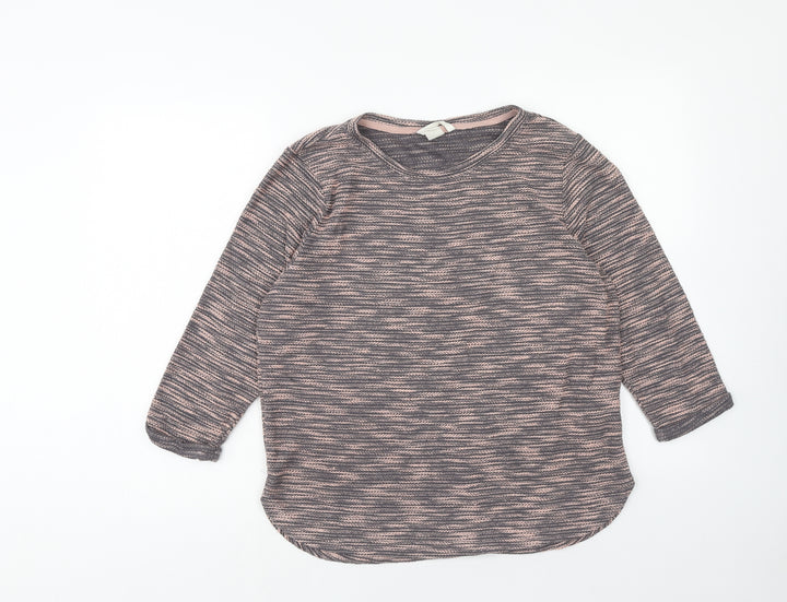 H&M Womens Pink Round Neck Polyester Pullover Jumper Size S Pullover