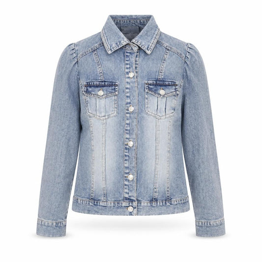 Front view of Todays Women women’s blue jacket, size UK 8, button