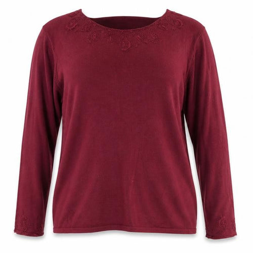 Preworn Womens Purple Round Neck Cotton Pullover Jumper Size 2XL