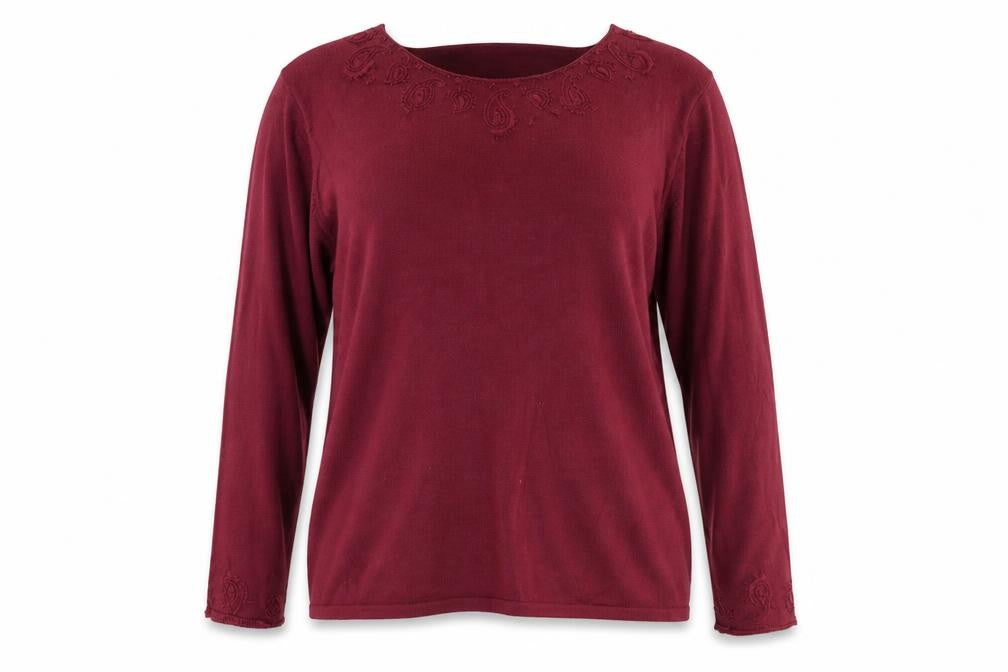 Preworn Womens Purple Round Neck Cotton Pullover Jumper Size 2XL