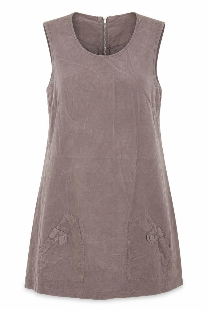 M&Co Womens Brown Cotton A-Line Size 14 Scoop Neck Zip