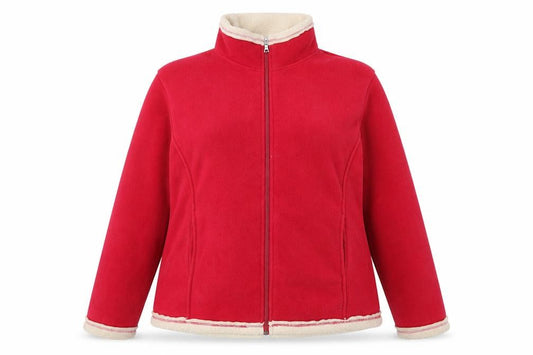 Front view of //text.. women’s pink jacket, size XL, zip