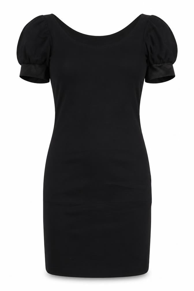 Front view of WEST WEBB women’s black polyester a-line, size UK 12, boat neck pullover