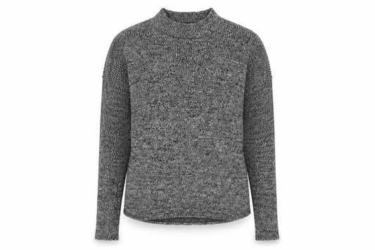 Front view of Divided women’s grey mock neck herringbone polyester jumper, size S, pullover