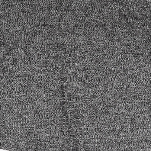 Divided Womens Grey Mock Neck Herringbone Polyester Pullover Jumper Size S Pullover