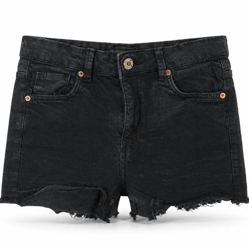 Bershka Womens Black Cotton Hot Pants Shorts Size 8 L3 in Regular Button
